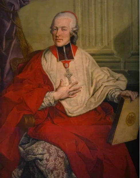 W.A. Mozart war bis 1781 im Dienst von Hieronymus von Colloredo; Fürst-Erzbischof von Salzburg 1772–1803; © Wikimedia