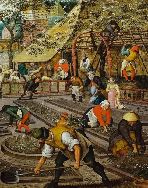 Pieter Breughel d. J.: Die 4 Jahreszeiten, Lenz; Ausschnitt; © Wikimedia