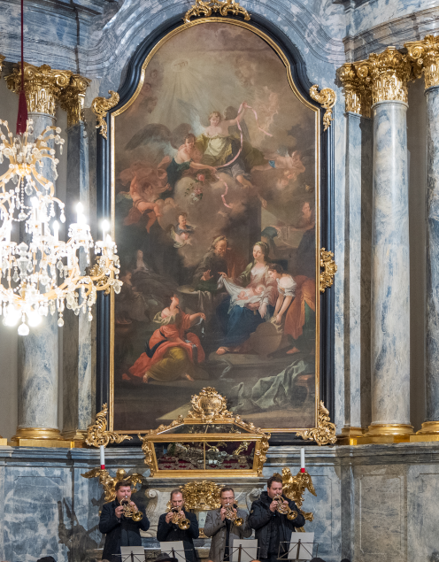 Konzert mit "Messa da Requiem° von Giuseppe Verdi am 16. November 2025; Ferntrompeter im Seitenschiffr Konzert mit "Messa da Requiem° von Giuseppe Verdi am 16. November 2025; Ferntrompeter im Seitenschiff